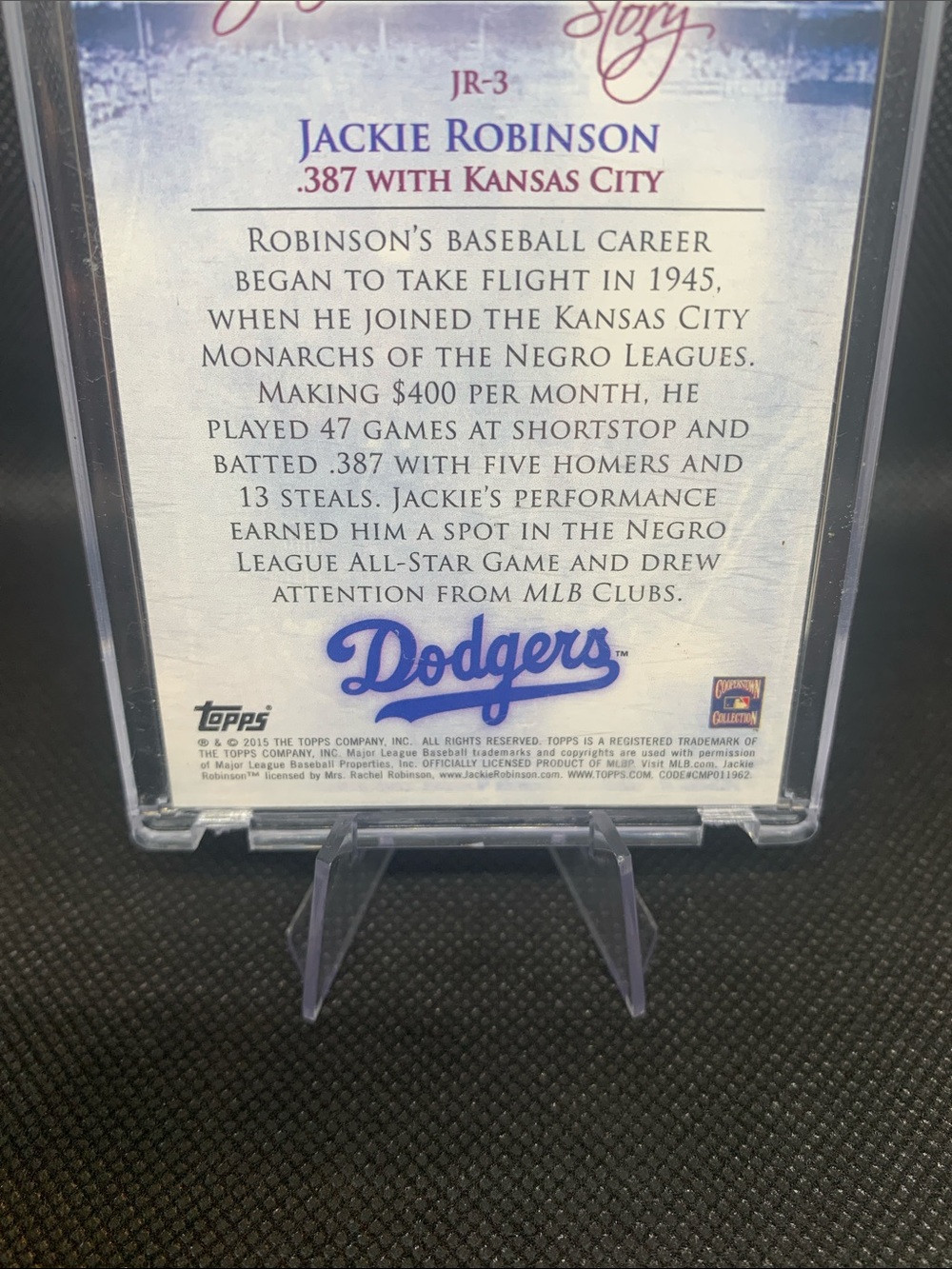 Jackie Robinson Card Brooklyn LA Dodgers MLB Baseball HOF Legend In Case - Picture 6 of 6